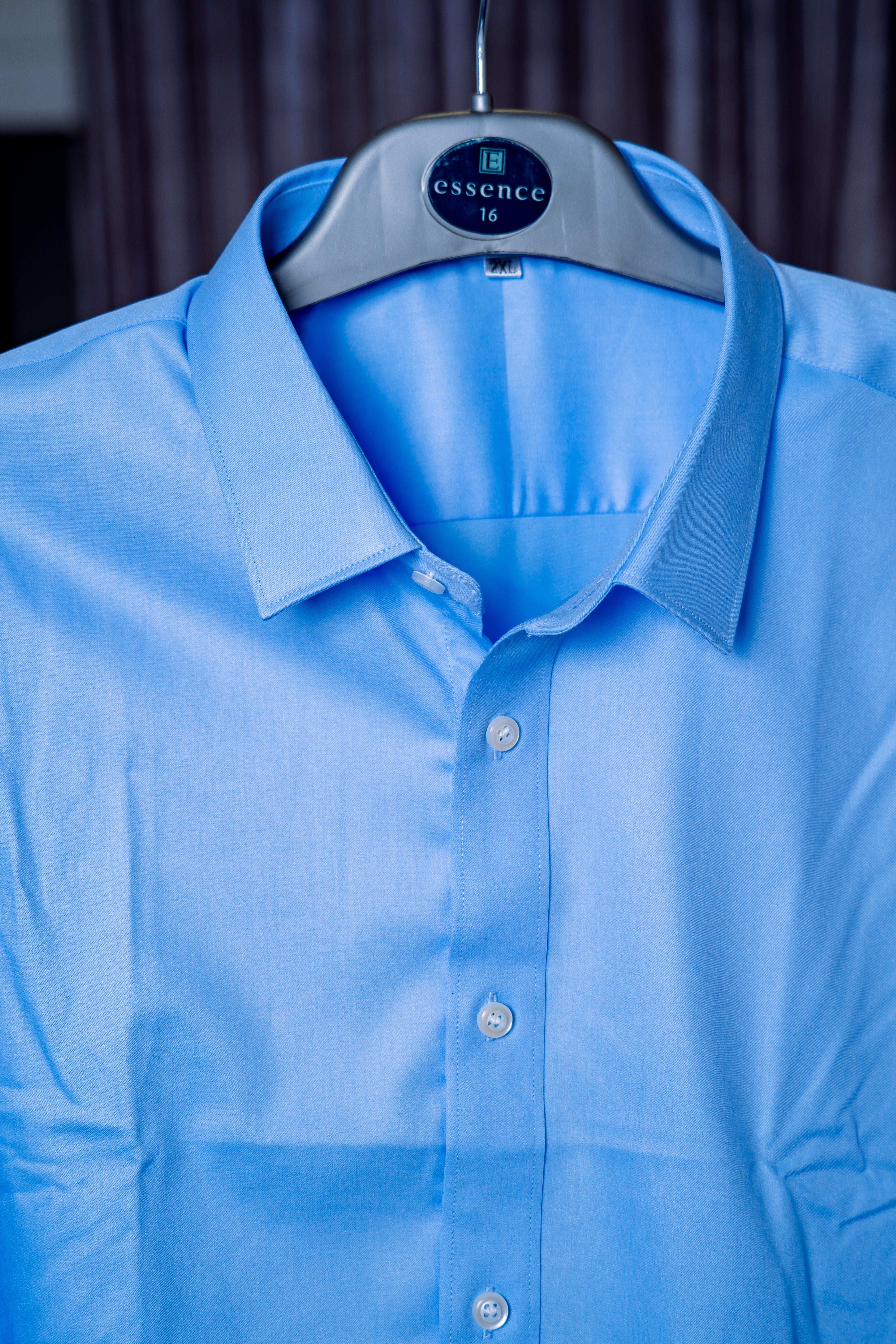 Light Blue Satin Poplin Shirt (Boardroom Comfort Stretch)