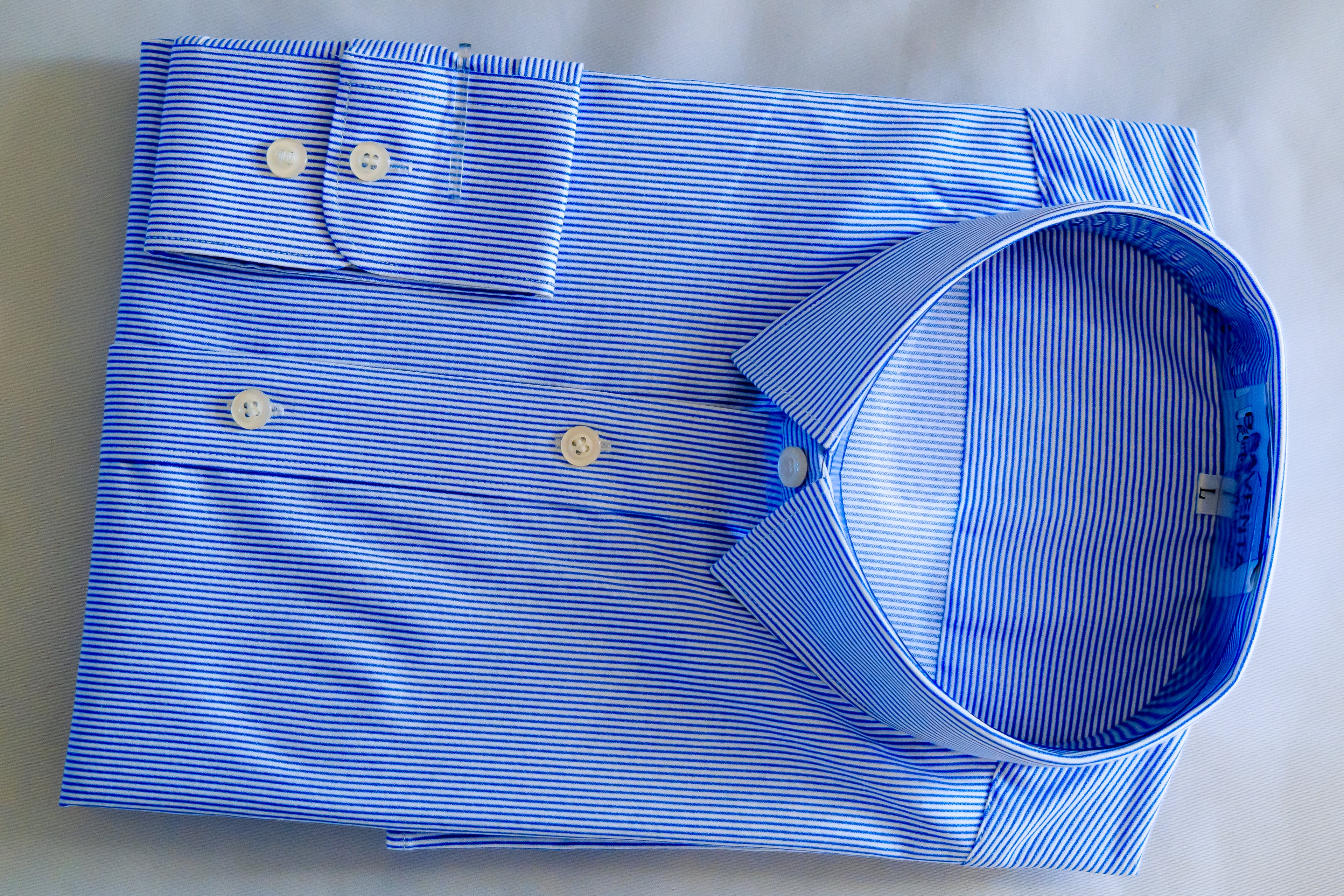 Sky Blue Stripe Poplin Shirt (Executive Comfort Classic)