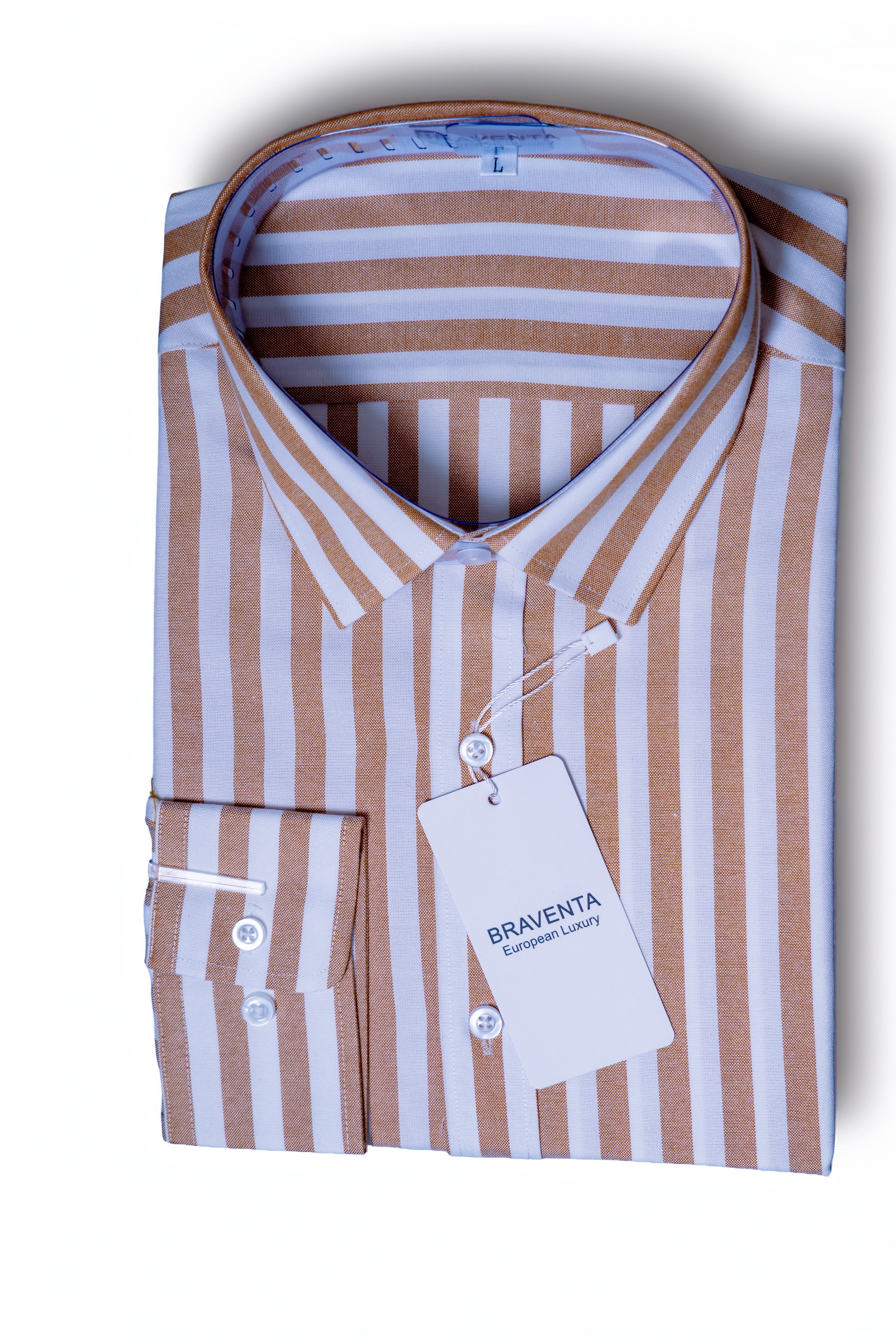 Yellow & White Vertical Stripe Oxford Shirt (Resort Luxe Comfort)