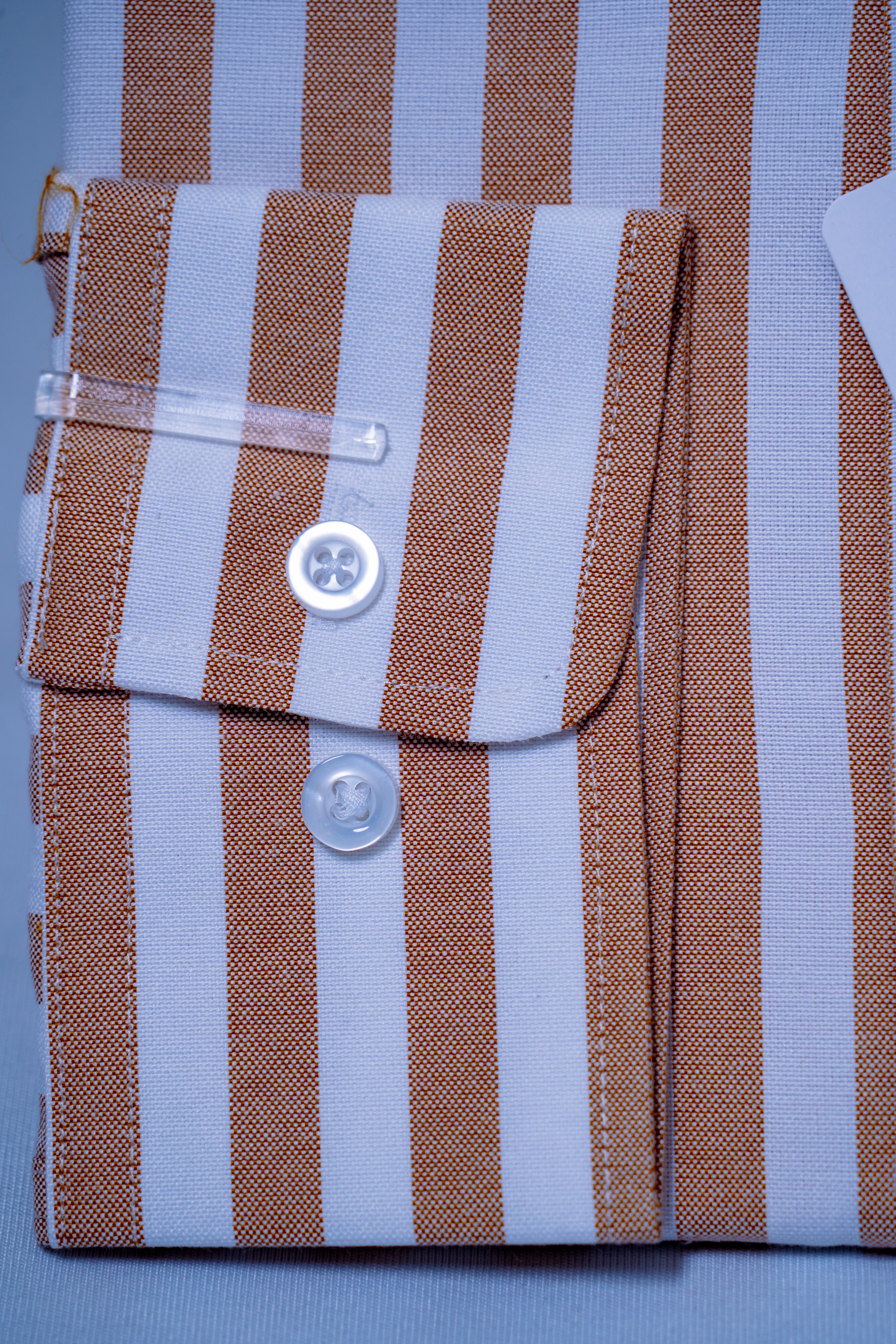 Yellow & White Vertical Stripe Oxford Shirt (Resort Luxe Comfort)