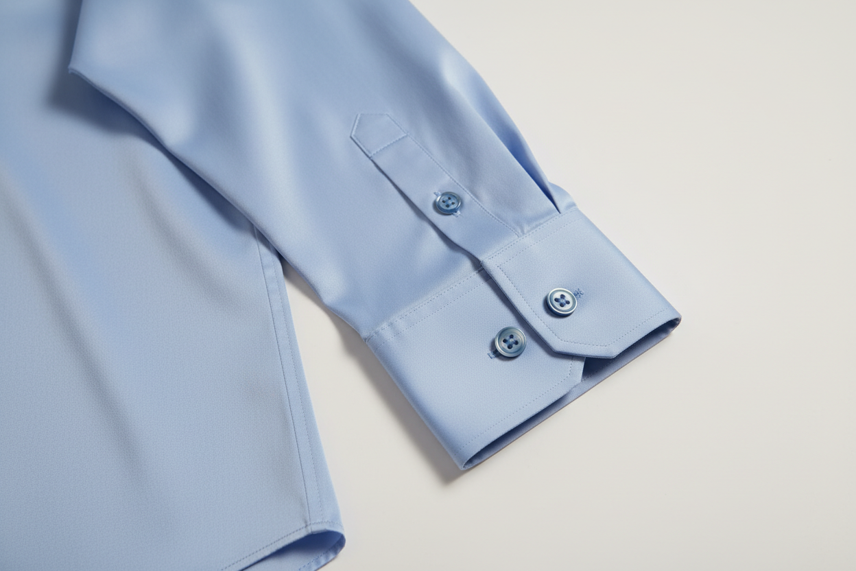 AS IT IS IS FINE, BUT ARM BUTTON DO NOT SHOW, SHOW PREMIUM AND COLOR USE THE ONE IN DESCRIPTIONBring refined authority to your professional wardrobe with the BRAVENTA Light Blue Satin Poplin Shirt, crafted from premium Egyptian Giza cotton blended with Lycra for elevated comfort and flexibility. Designed for executives who demand style, performance, and sophistication, this shirt features a fine 100/2 × 100/2 yarn count, giving the fabric its ultra-smooth, satin-like surface.

The elegant Powder Blue (Panto