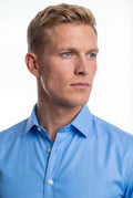 Light Blue Satin Poplin Shirt (Boardroom Comfort Stretch)