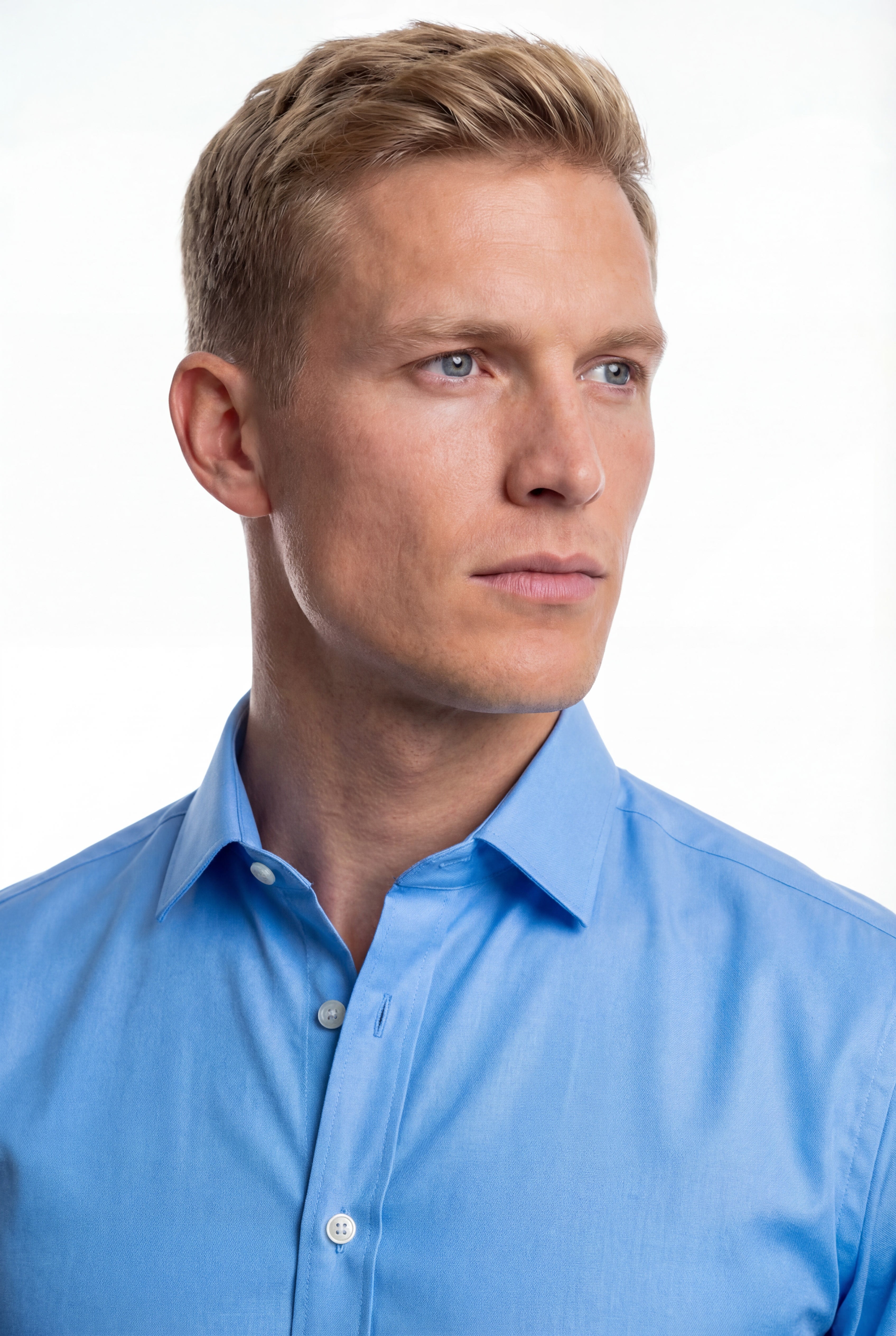 Light Blue Satin Poplin Shirt (Boardroom Comfort Stretch)