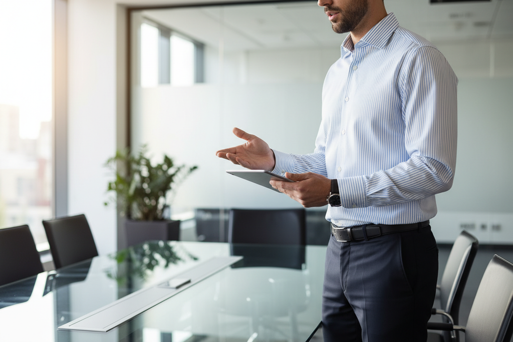 White & Sky Blue Mini Stripe Poplin (Modern
Comfort Fit)
• Category: Business Formal / Contemporary Line
• Fabric: 98% Long-Staple Cotton + 2% Lycra
• Yarn Count: 80/2 × 80/2
• Weight: 130 g/m²
• Finish: Double Mercerized, Nano Easy-Iron Wrinkle Control,
Soft Sheen
• Pantone: 15-3920 “Sky Blue” × 11-0601 “White”
• Quantity: 20 pcs
💬 Subtle micro-stripe with stretch and smooth surface feel.
Ideal for professionals seeking comfort with modern style.